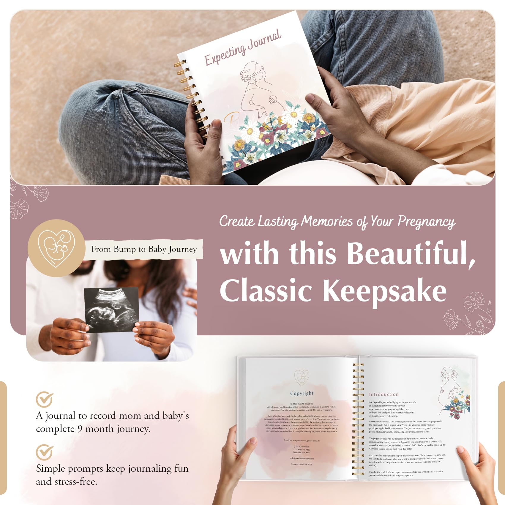 Diario per la gravidanza per la prima volta mamme – diario per gravidanza per mamme per la prima volta | My Pregnancy Journal Memory Book | Libro dei ricordi della gravidanza