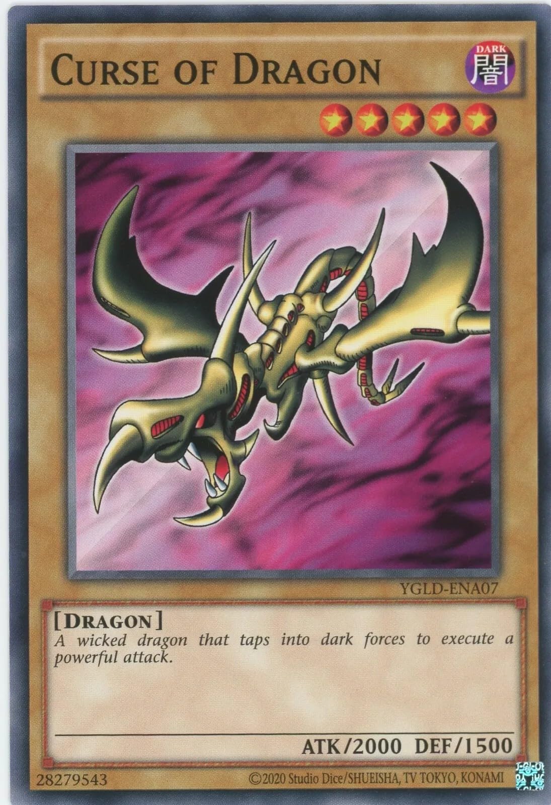 YGLD-ENA07 Curse of Dragon unlimited edition Trading Card