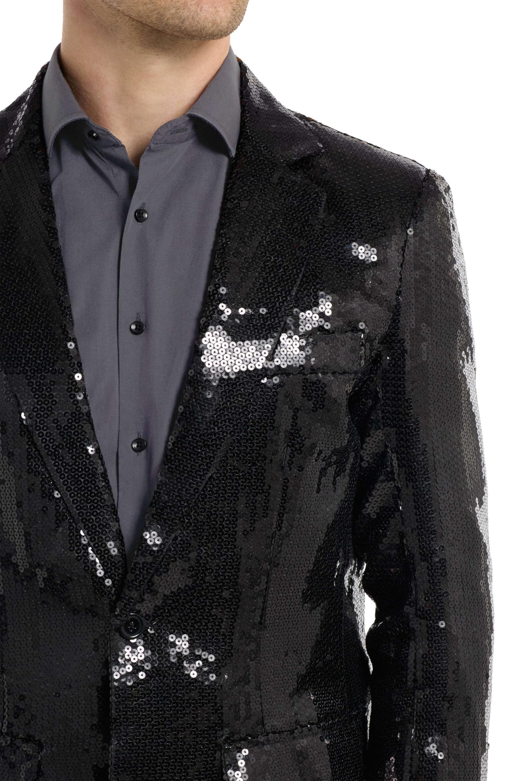 Suitmeister Party-Blazer für Herren - Weihnachten, Silvesterparty - Glänzende Pailletten-Anzugjacke