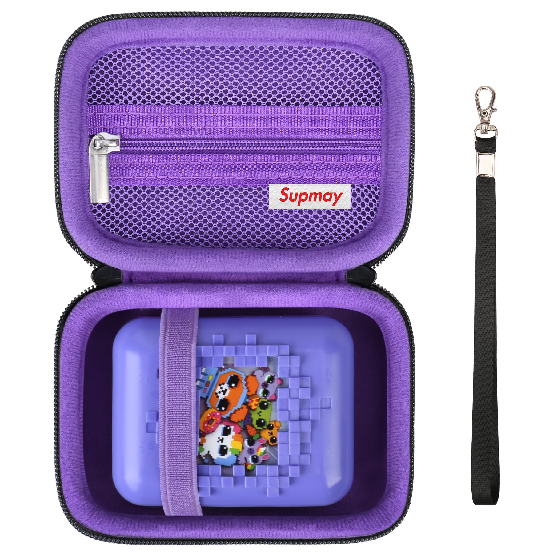 Supmay Carrying Case for Bitzee, Disney Interactive Toy/Magicals Interactive Toy Digital Pet, Gifts for Virtual Pet Enthusiast/Girls & Boys, Travel Case with Mesh Pocket for Battery, Cable, Black