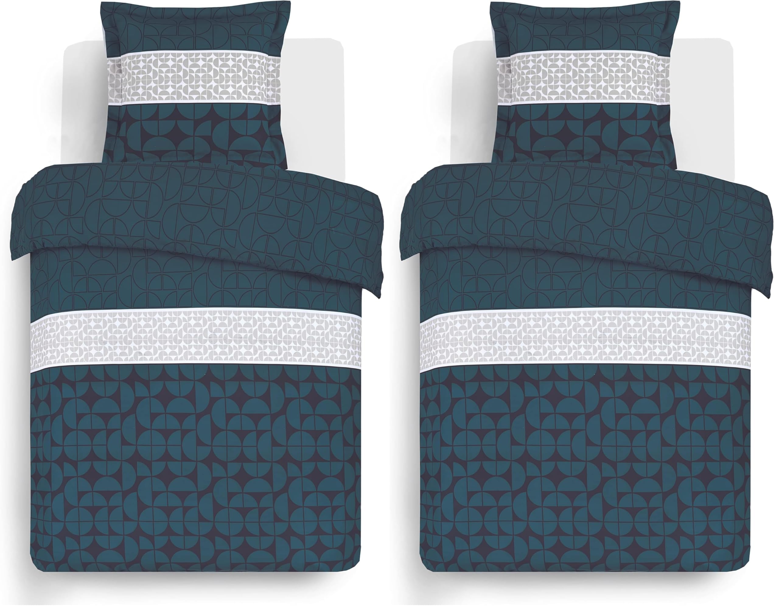 Housse de couette 140 x 200cm en coton bleu contre la chaleur nocturne