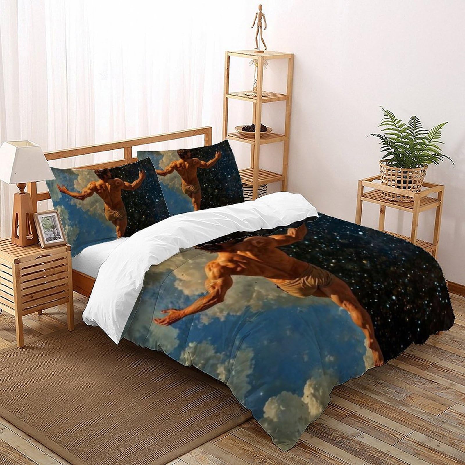 Housse de couette fille microfibre King 220x240cm À Pied Literie imprimé aventure 3D zip