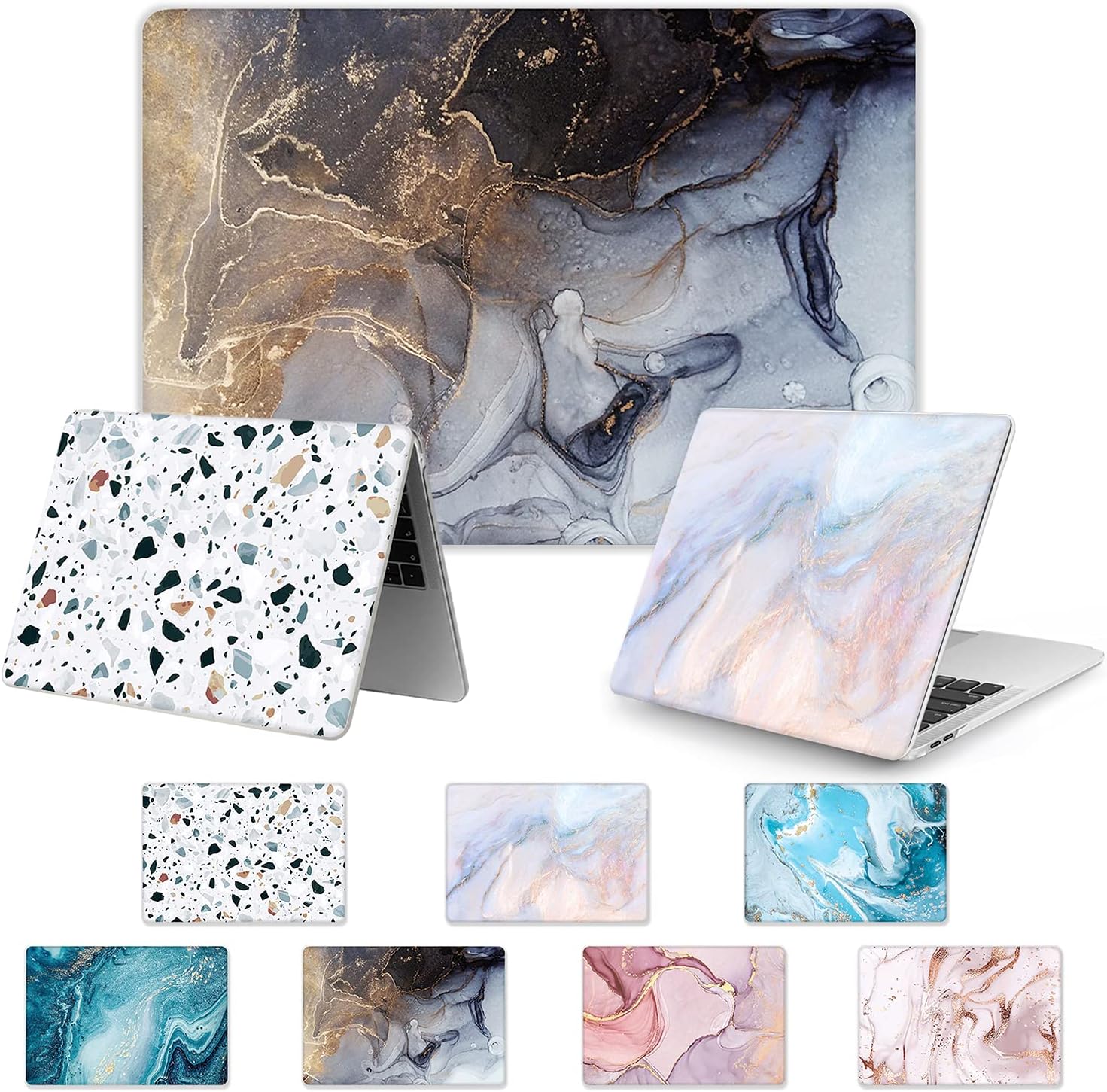 Watbro Compatible with MacBook Pro 13 inch Case 2020 2019 2018 2017 2016 Release M1 A2338/A2289/A2251/A2159/A1989/A1706/A1708 Laptop Hard Shell Case & Keyboard Cover,Colorful Marble