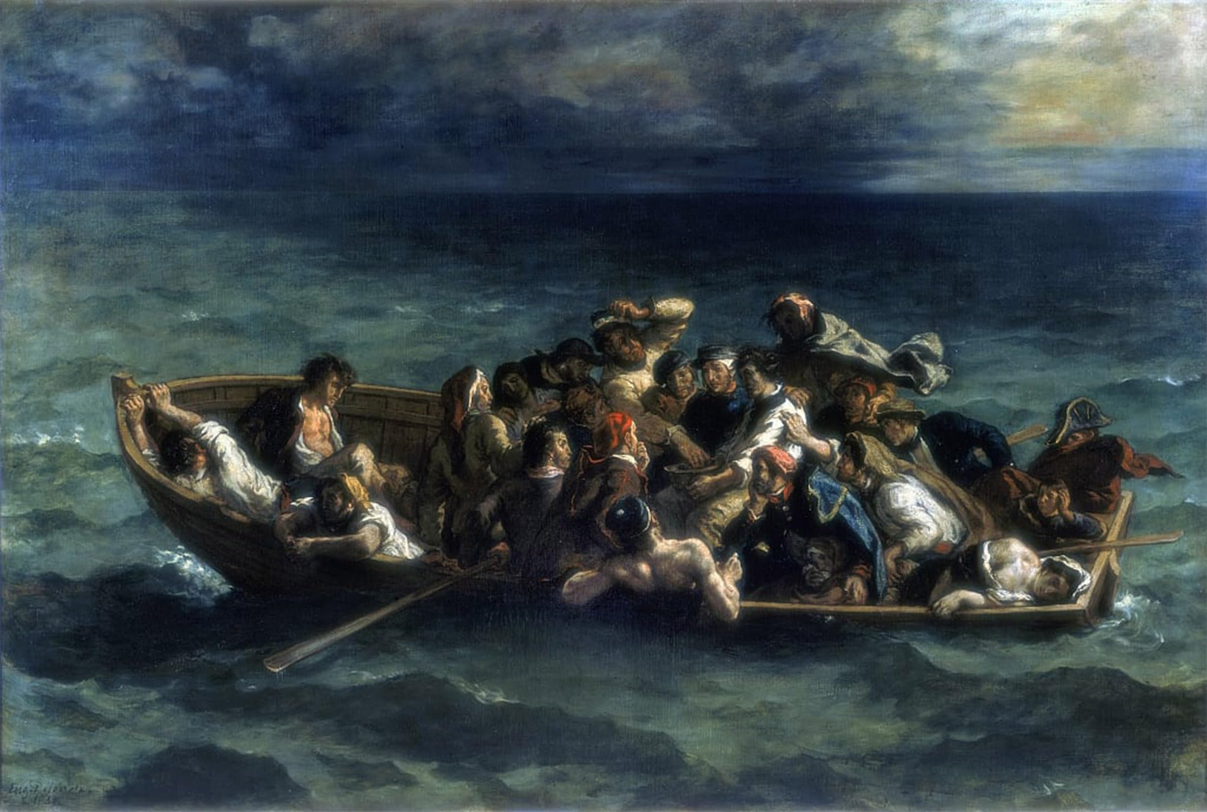 POSTERIIk Famous Modern Artwork Art Mural the Shipwreck of Don Juan by Ferdinandeugene Delacroix Oil Paintings Pictures for Home Decor 60x90cm
