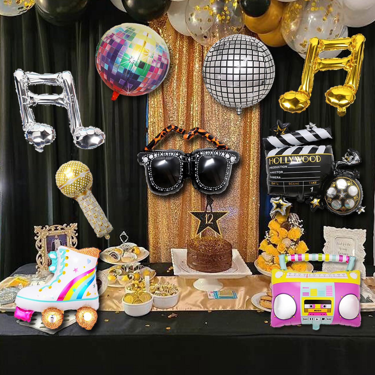 Ballons Disco En Aluminium - 9 Ballons Miroir 4D De 55 Cm Pour Décoration Fête Années 70/80/90
