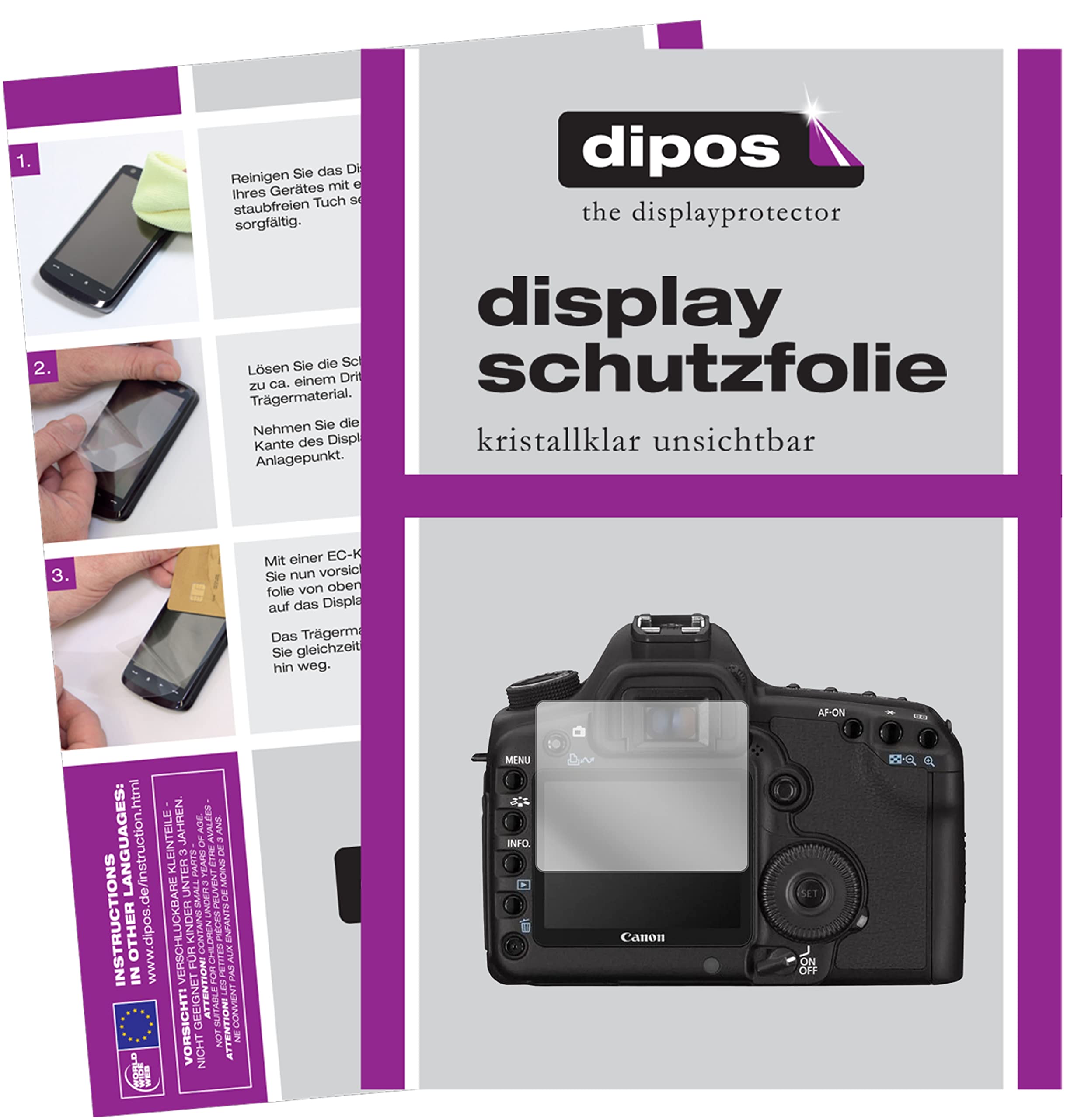 Pellicola Protettiva Per Canon EOS 5D Mark III | 5 Pezzi Vetro Temperato HD | Made In Germany - 4