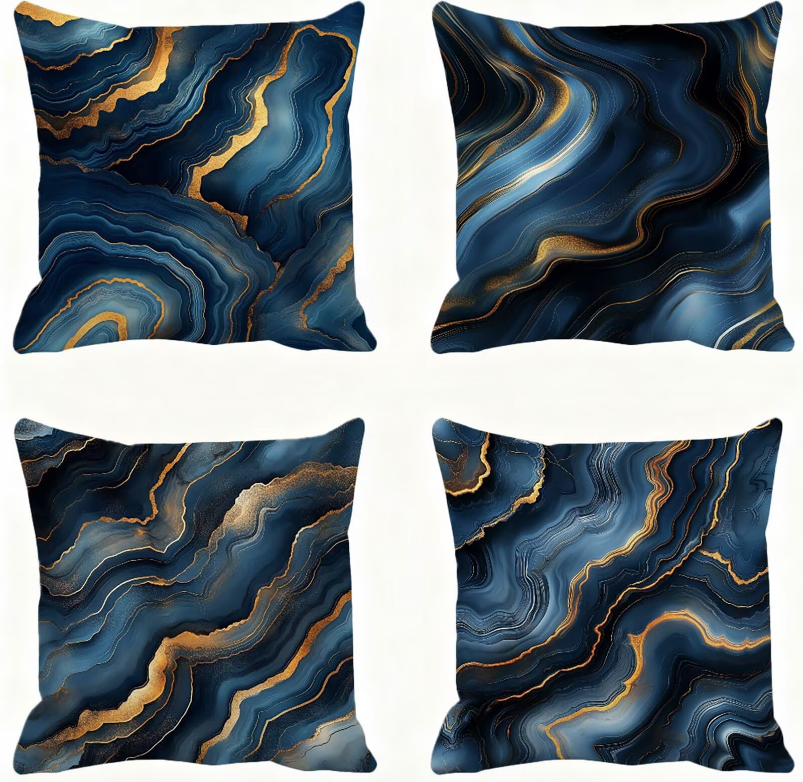 Coussin canapé bleu marine lot de 4 housses 60x60 pour rénover votre salon