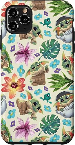 Funda con estampado tropical para iPhone 11 Pro Max Star Wars The Mandalorian Grogu Funda con estampado tropical para iPhone 11 Pro Max Star Wars The Mandalorian Grogu