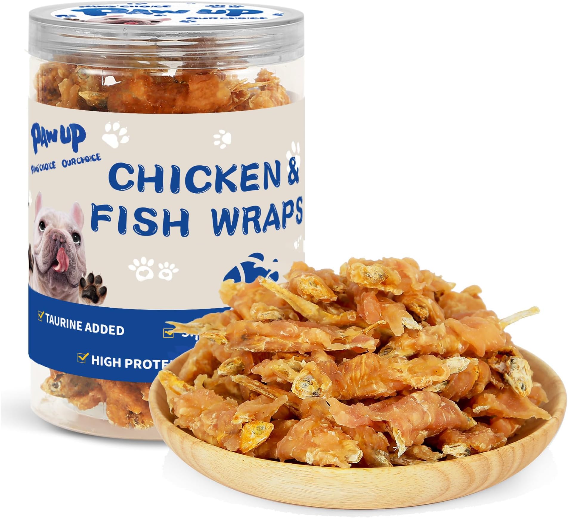 Dog Treats Chicken & Fish, High in Protein and Omega-3, for Large Small Dogs, 10.5 oz