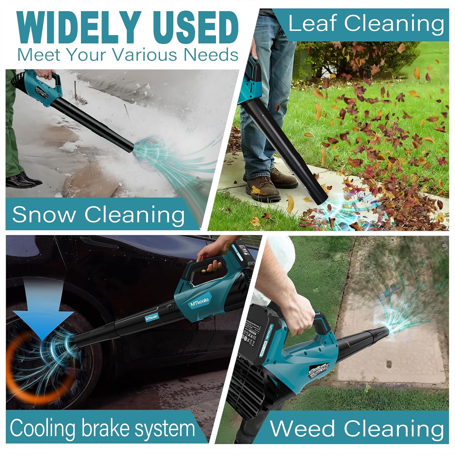 2026 Upgrade Leaf Blower, Leaf Blower Cordless with 2 * 2.6AH Batteries and Fast Charger, 450CFM &150MPH and 2 Speed Mode, Lightweight Electric Leaf Blowers for Lawn, Yard, Leaves, Dust Car (Blue)