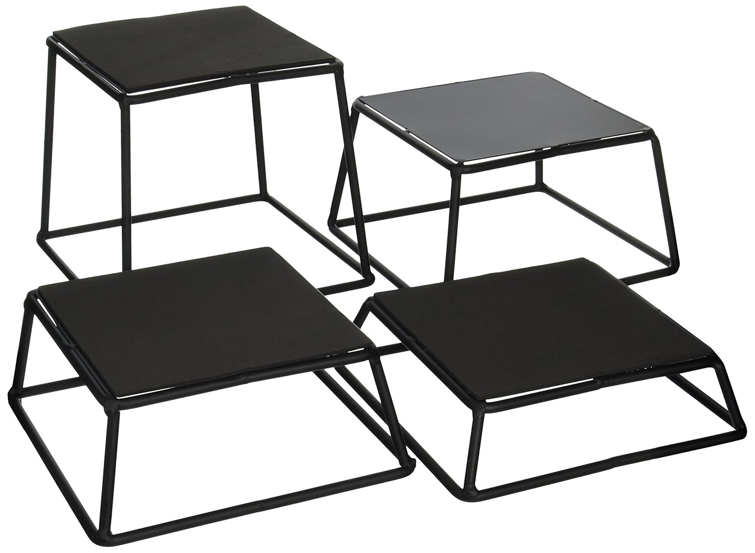 Tablecraft Non-Slip Riser Set (Set of 4), Black, Gray