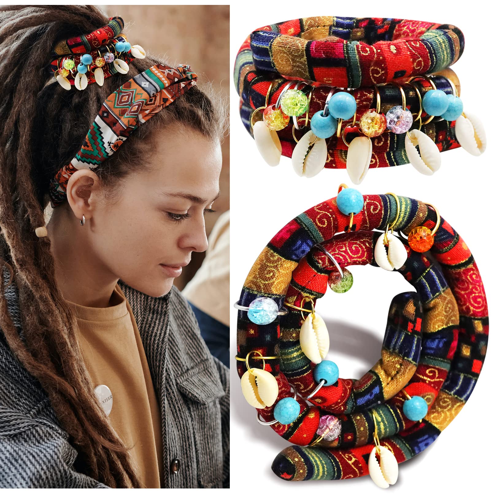 Amazon.com : 28 Pieces Spiral Lock Hair Tie Dreadlock  display picture 1