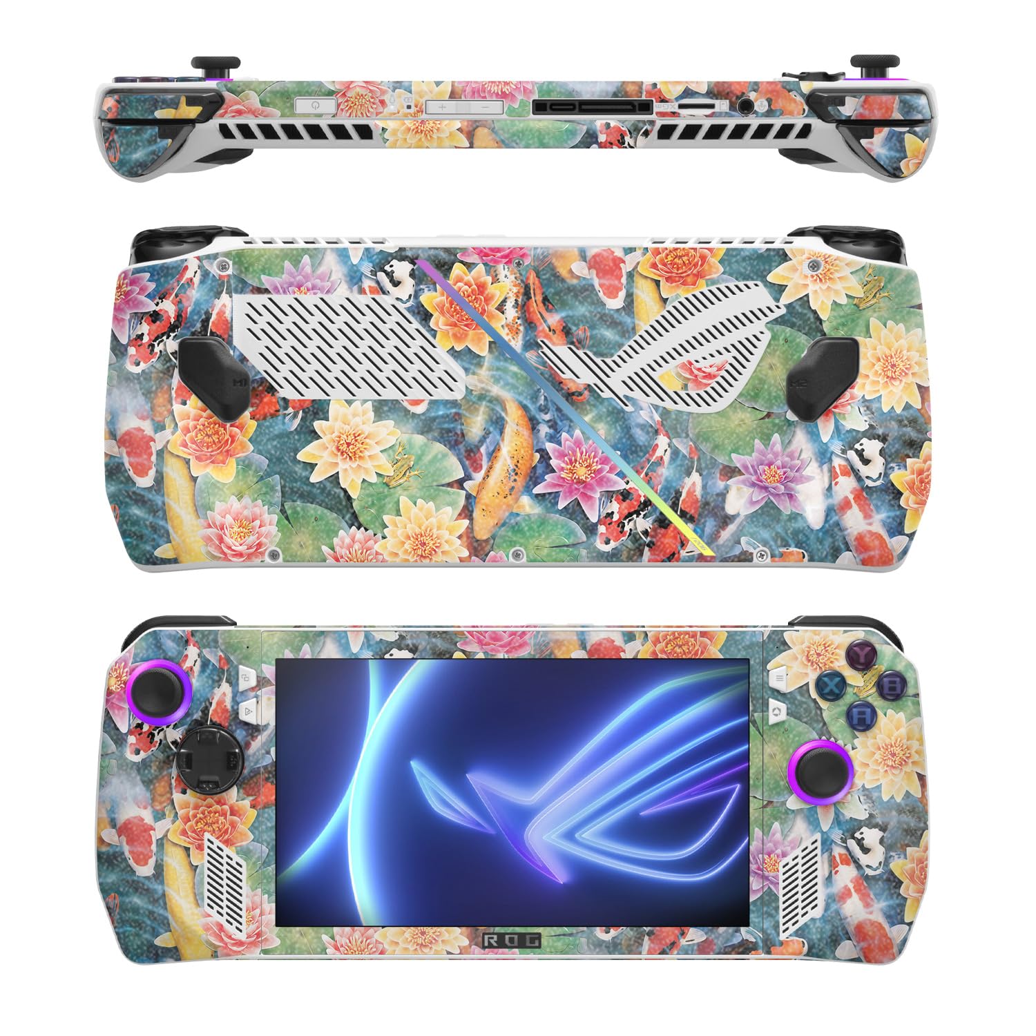 MightySkins Glossy Glitter Skin Compatible with Asus ROG Ally - Koi Pond | Protective, Durable High-Gloss Glitter Finish | Easy to Apply, Remove, and Change Styles