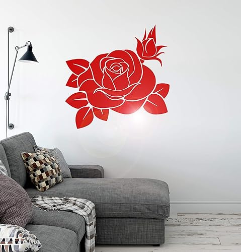 Miniatura 3 de Pegatinas de vinilo para pared, decoración de flores de rosa negra para dormitorio (ig174)