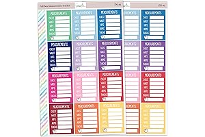 Colorful Weight Loss Stickers for Planner, Smart Scale Tracker