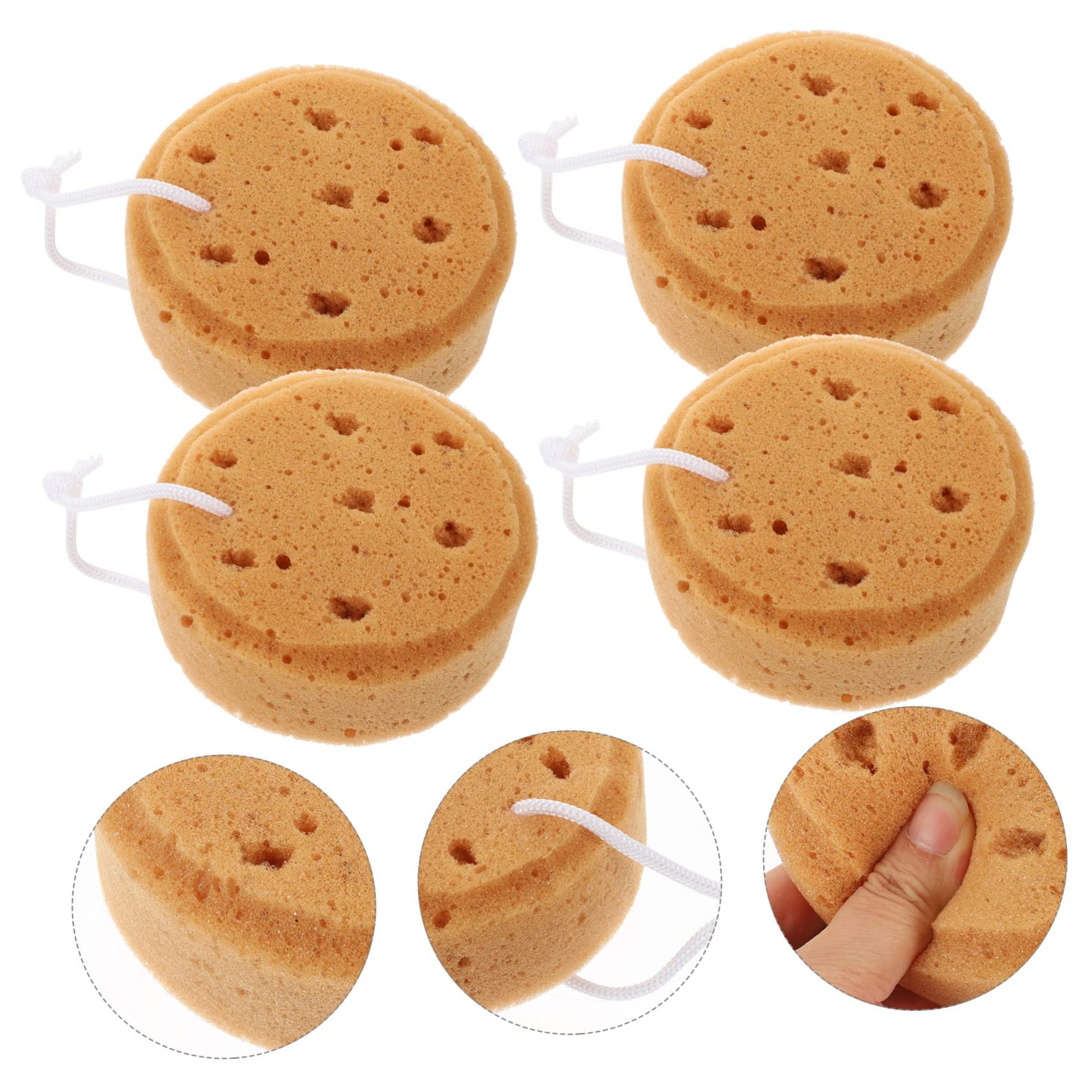 Angoily 5 Sets Körperschwamm Mit Starker Absorption Natürlicher Luffa Zum Peeling-badeschwamm Für Frauen Jungen Und Mädchen 4 Stück * 5