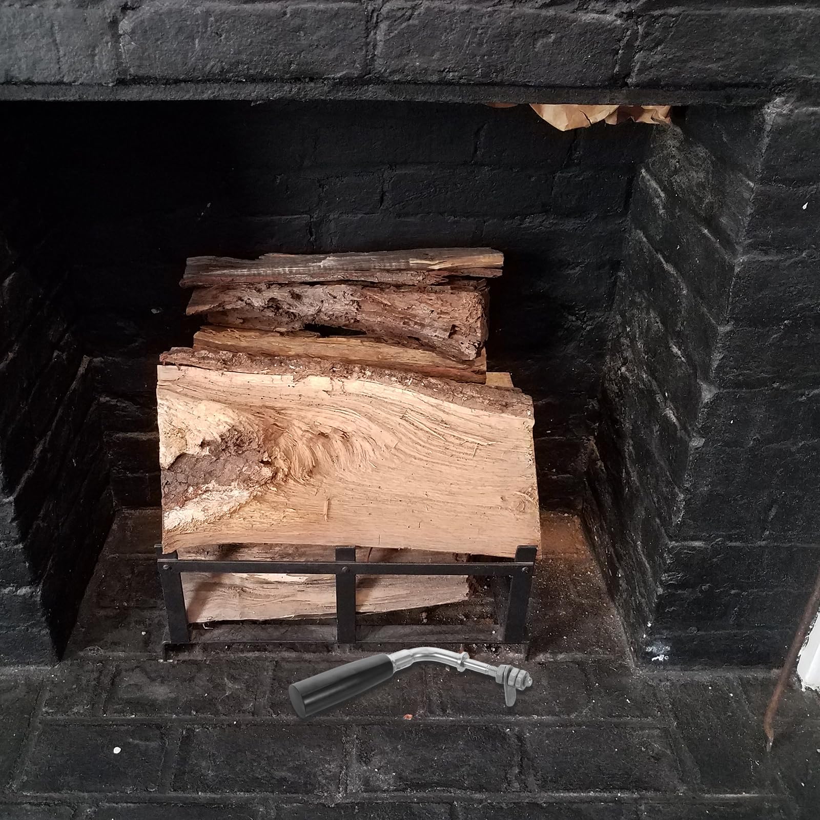 Manija de Puerta de Chimenea Resistente al Calor 16x10x2.5 Cm Metálica Antideslizante para Estufa de Leña, Horno, Caldera y Fogata – Accesorio para Repuesto de Hogar