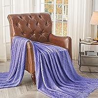 Vista 346 de inhand Knitted Throw Blankets for Couch and Bed, Soft Cozy Knit Blanket with Tassel, Black Lightweight Decorative Blankets and Throws, Farmhouse