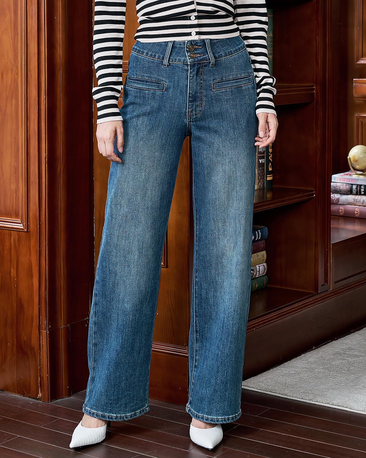 Women’s High Waisted Baggy Jeans – Stretchy Wide Leg Tummy Control Straight Leg Denim Pants Trendy Jeans for Women 2025 - Image 4