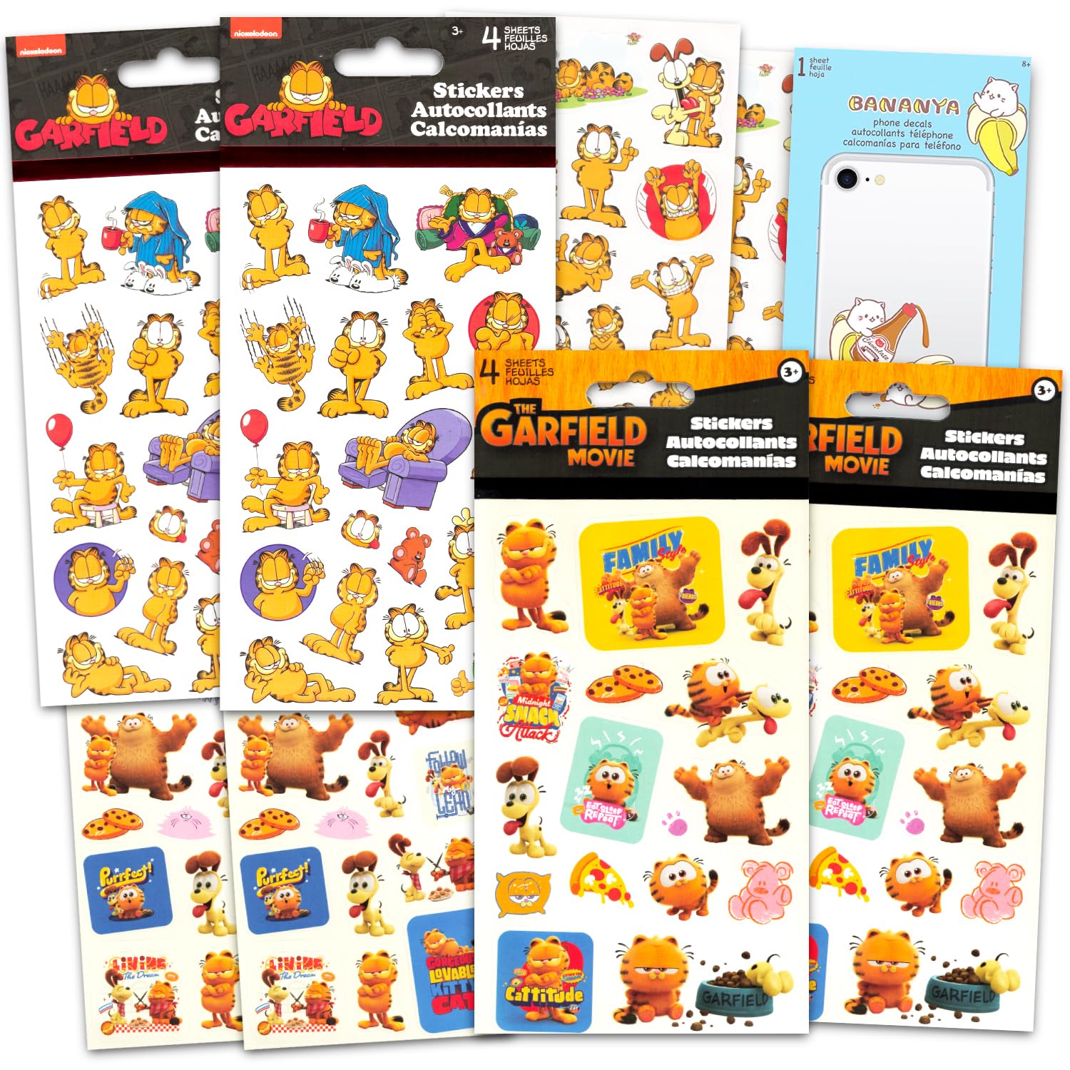 Stickers Garfield pour sachets de bonbons et cadeaux d'anniversaire enfants