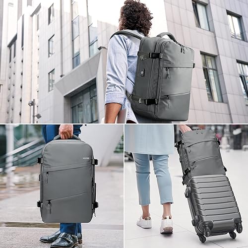 Miniatura 6 de HOMIEE Bolsa de transporte, mochila de viaje grande aprobada para vuelo, bolsa para artículos personales, mochila impermeable para equipaje ligero,