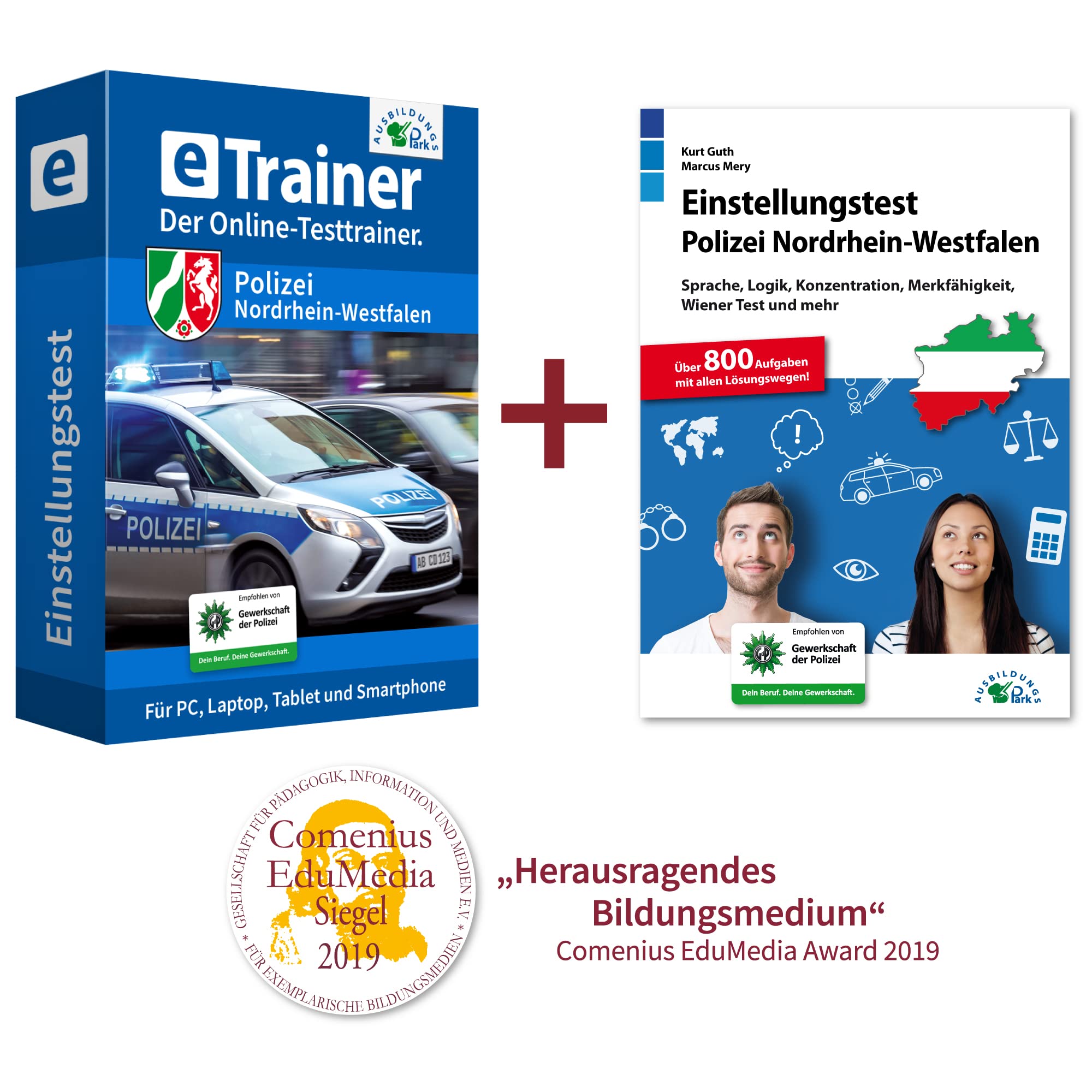 Einstellungstest Polizei NRW Kombipaket: Online-Testtrainer + Buch | Über 1.800 Aufgaben mit allen Lösungswegen | Sprache, Logik, Konzentration, Merkfähigkeit, Wiener Test und mehr