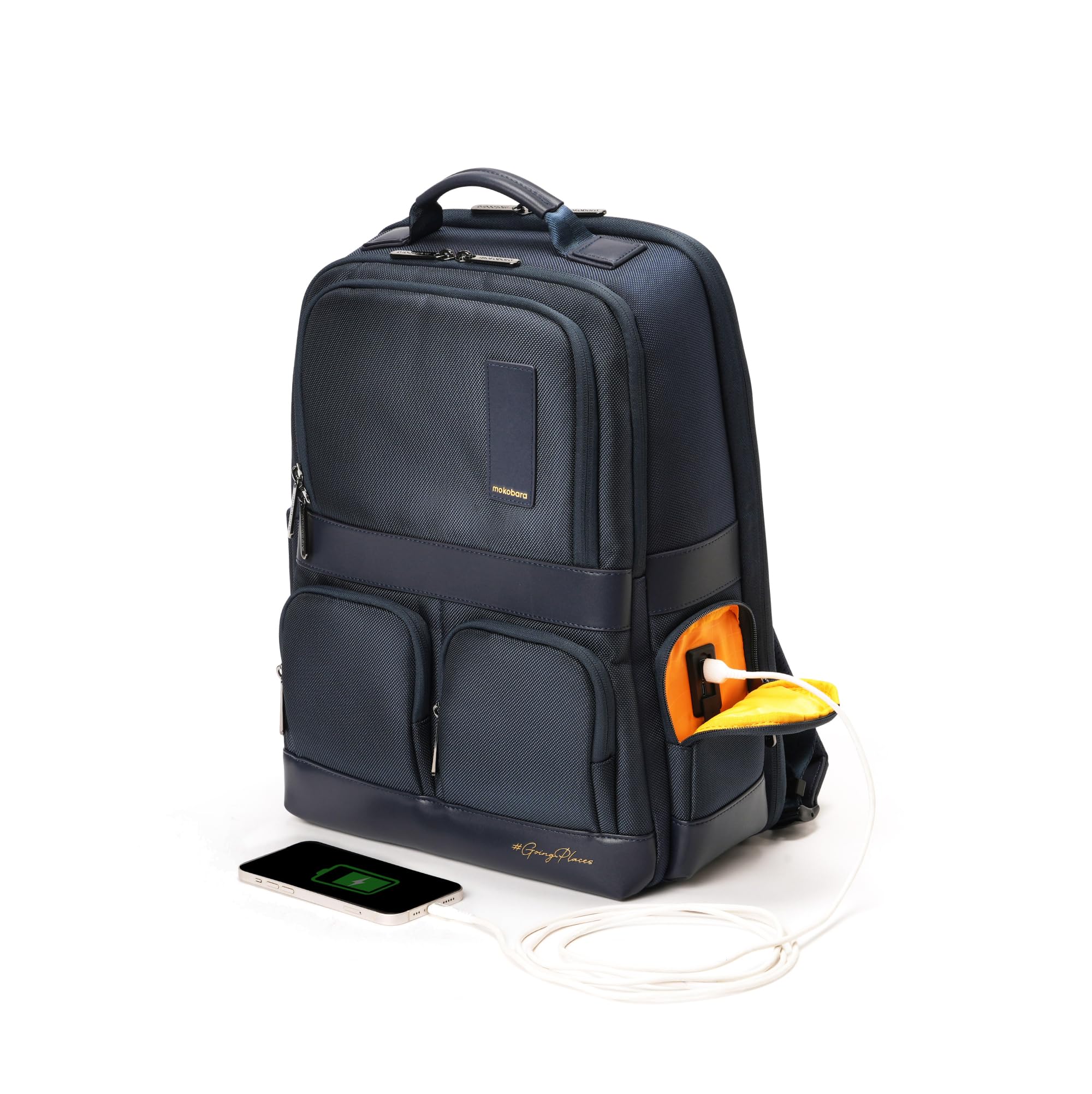 MOKOBARA Terra Work 25L Laptop Backpack 16 Inch Office Travel Blue | Storage Built In USB Port Comfort Fit Waterproof Luggage Sleeve For Men Women College Nylon Padded Bag Durable Carry discount deal