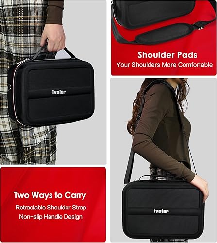 Miniatura 6 de ivoler Funda de almacenamiento para Nintendo Switchpara Switch modelo OLED 2021 bolsa de mensajero duro de viaje portátil forro suave 18 juegos para