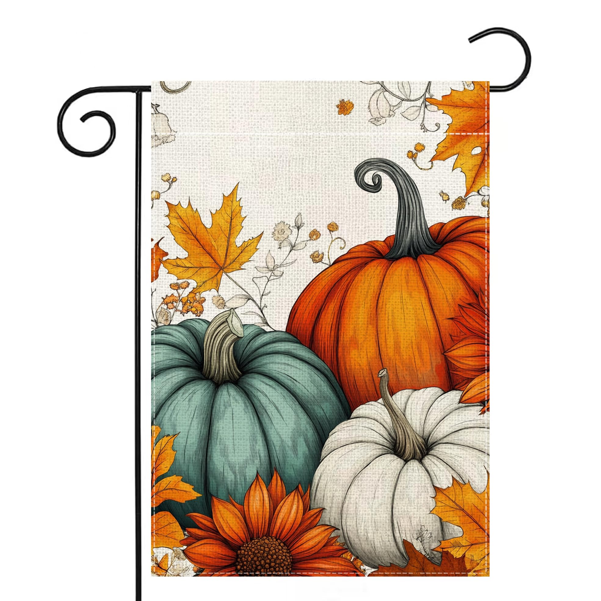 Drapeau d'automne double face en toile de jute robuste pour extérieur - 8