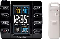 Vista 1 de AcuRite 13020 Reloj de alarma de proyección Intelli-Time con temperatura y cargador USB