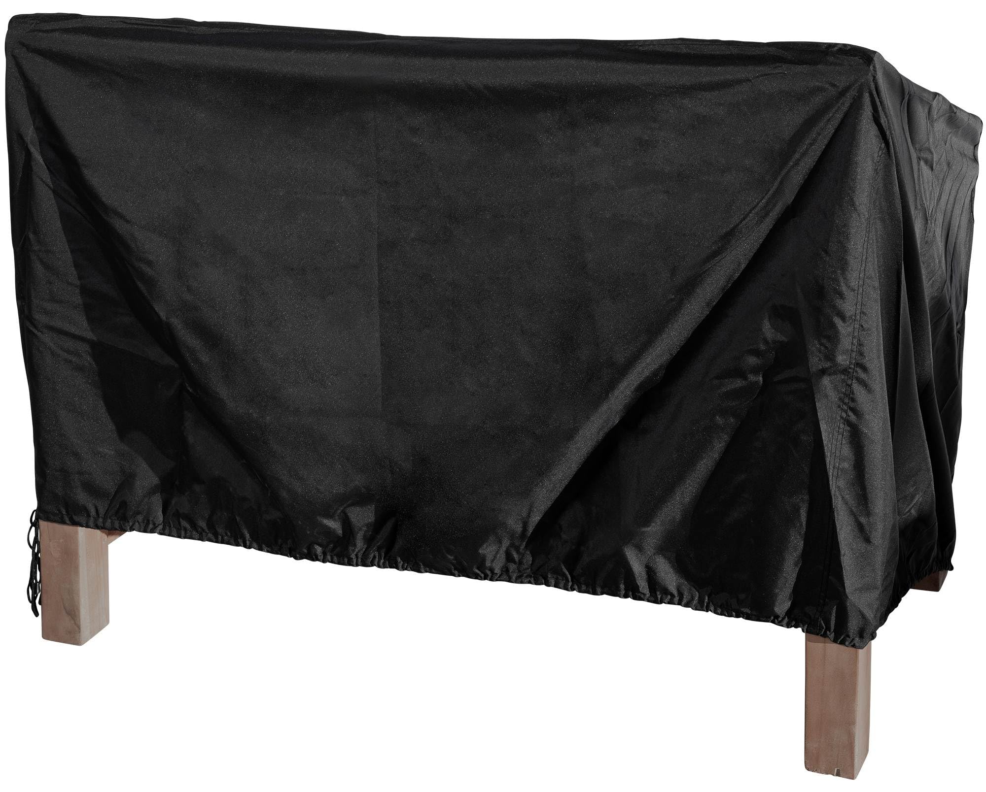 CLP Abdeckhaube Für Gartenbank 120cm I Schutzhülle Für Gartenmöbel I Wetterbeständige Hülle Mit 126x71x76 cm, Farbe:schwarz