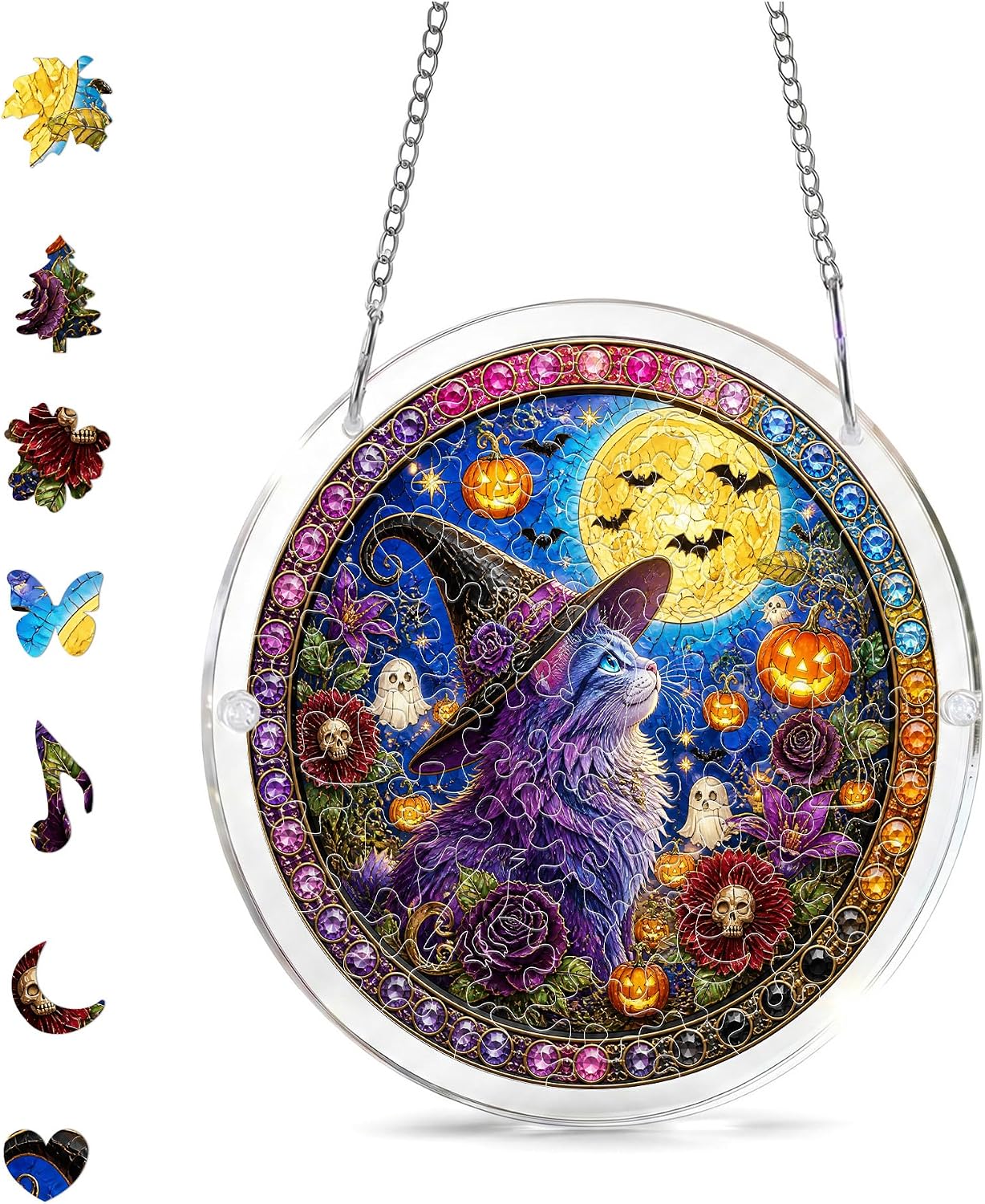 Acrylic Jigsaw Puzzle Suncatcher for Stained Glass Window Hanging 7.87in