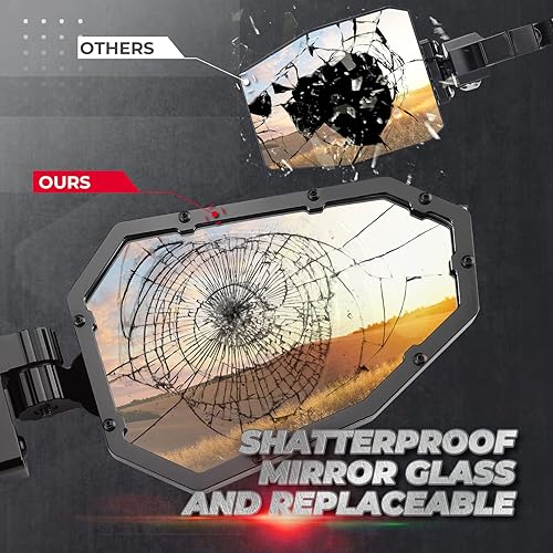 Miniatura 6 de kemimoto Espejos laterales de aluminio X3 compatibles con Can Am Maverick X3 y Max XRS XDS Turbo R RR 2017-2025, espejos de construcción de aluminio