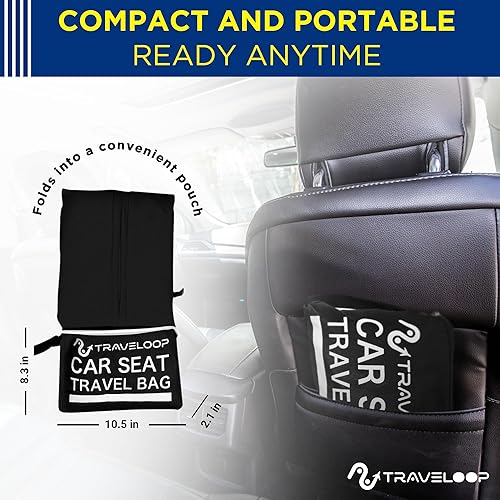 Miniatura 4 de Bolsa de viaje para asiento de automóvil para avión, bolsa de control de puerta de doble cierre para asientos de automóvil con correas acolchadas