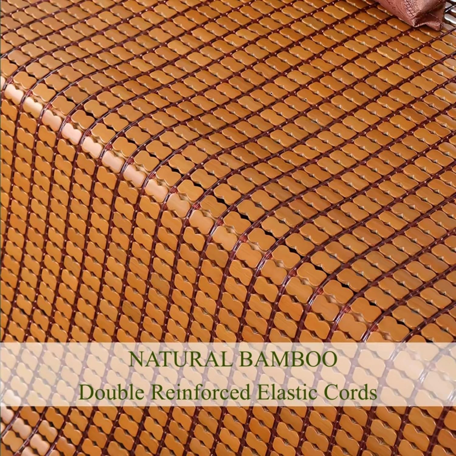 HJJKKH Summer Wood Sleeping Mat, Foldable Cooling Mat for Bed, Non-Slip Breathable Home Quick Cooling Bed Mattress Cover for Home School Dormitory Bedroom