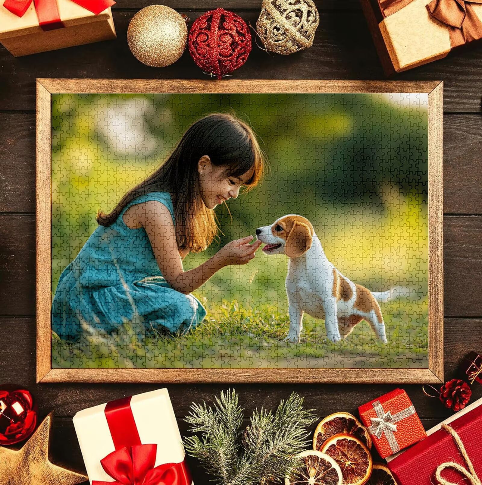 Puzzle Personalizado con Foto, Personalizada Rompecabezas Personalizado Diseña tu Logo Foto o Texto, Personalizado Navidad Halloween San Valentín Parejas Niños Familia Amigos h-2421