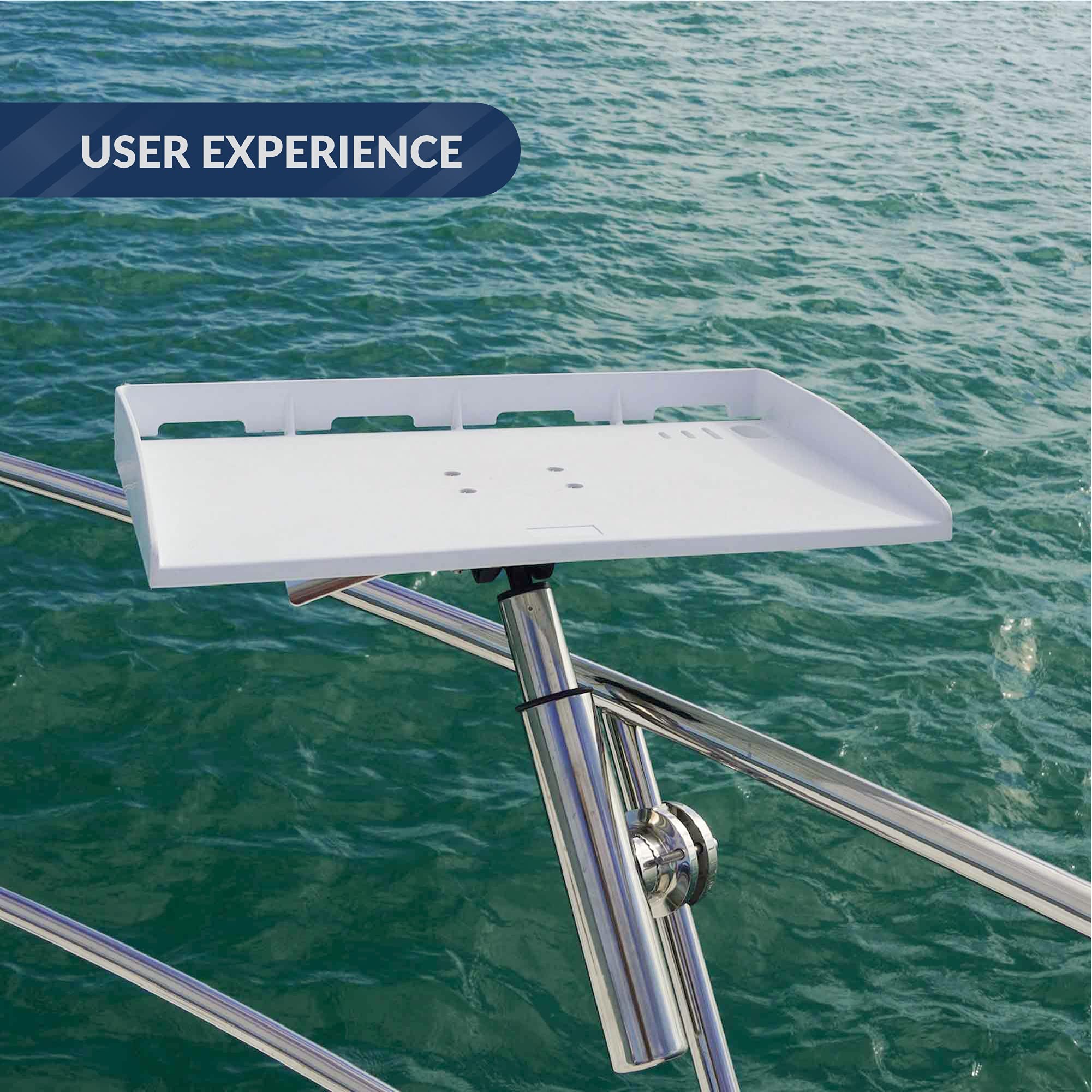 Five Oceans White Bait/Fillet Serving Cutting Board Table Rod Holder