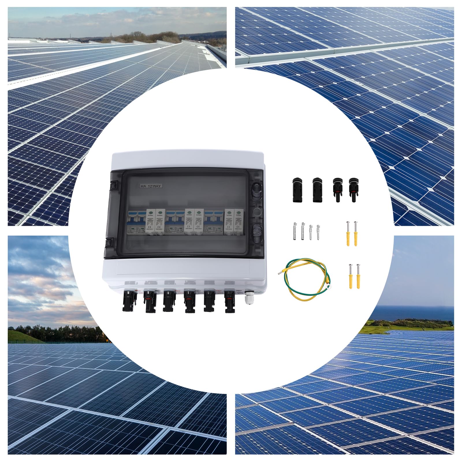 überspannungsschutz pv - 1000V, 25A, 3-String Solar PV Anschlusskasten, Solar-Kombinator-Box IP65 Leistungsstarke Funktionen für On-/Off-Grid-Solarpanelsystem