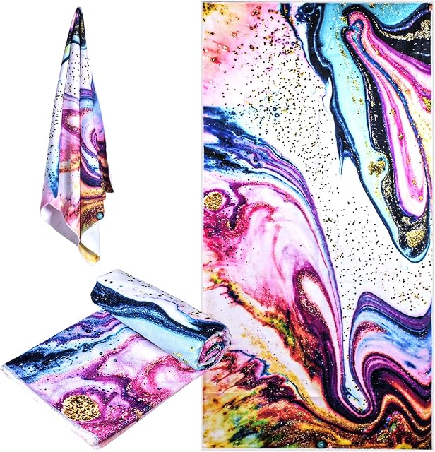 Microfibre Beach Towel Large Beach Towels Bath Towel Lightweight Sports Gym Yoga Mat Towels Soft Summer Travel Towels Blanket Camping Hiking Swimming Towel Beach Accessoriesfor Adults 60x30
