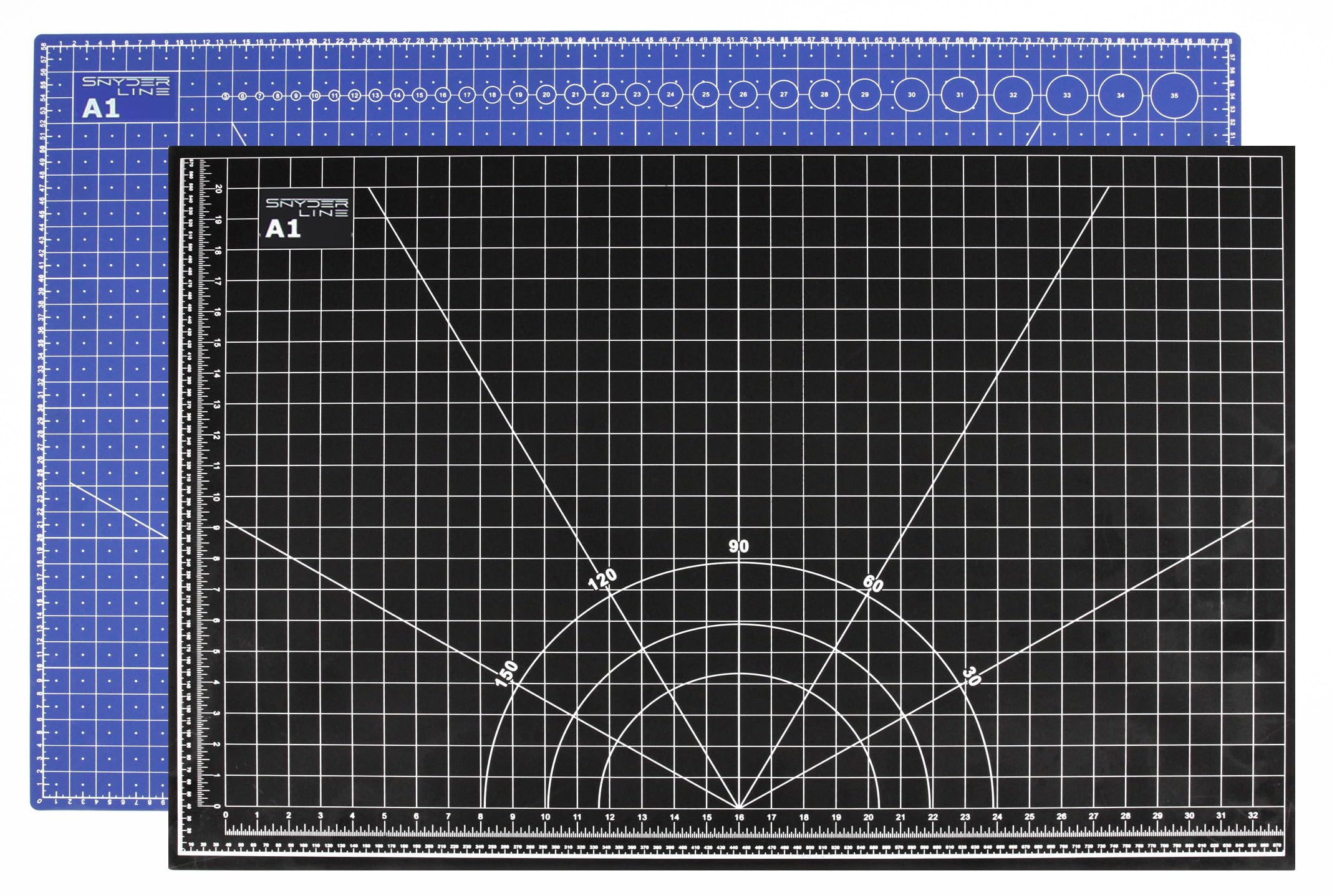Mata do cięcia A1 60 x 90 cm, niebieska/czarna – samoregenerująca się mata do cięcia A1, 5-warstwowa i odporna na cięcie, z obu stron, bardzo duża podkładka do majsterkowania i cięcia do