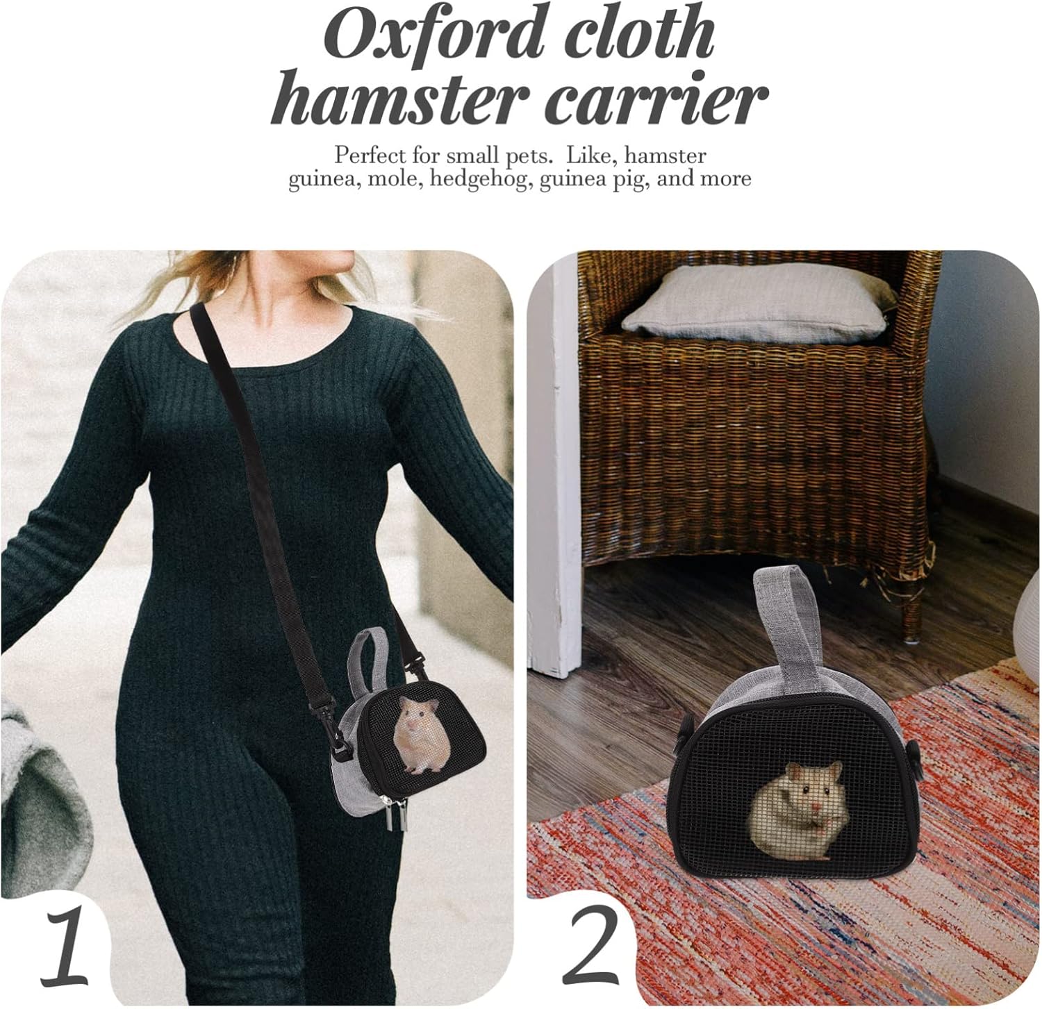 4pcs Portable Bird Carrier Rat Accessory Adjustable Strap Oxford Cloth Hamster Supplies