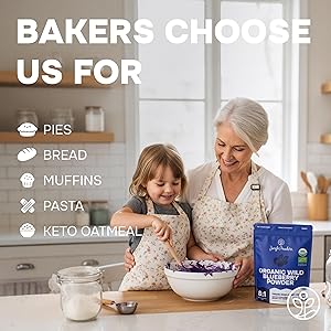 Wild Blueberry Powder Organic 5 Ounce Bag USDA Certified & 3rd Party Lab Tested - Antioxidant Rich Smoothies Freeze Dried Blueberries Organic Blueberry Extract for Baking From Whole Dried Blueberries