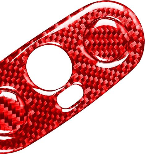 Miniatura 6 de Calcomanía de fibra de carbono real para consola central, panel de palanca de cambios, botón de control adhesivo para el interior del automóvil