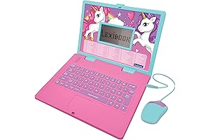 LEXiBOOK Unicorn Educational and Bilingual Laptop for Kids Ages 5-8