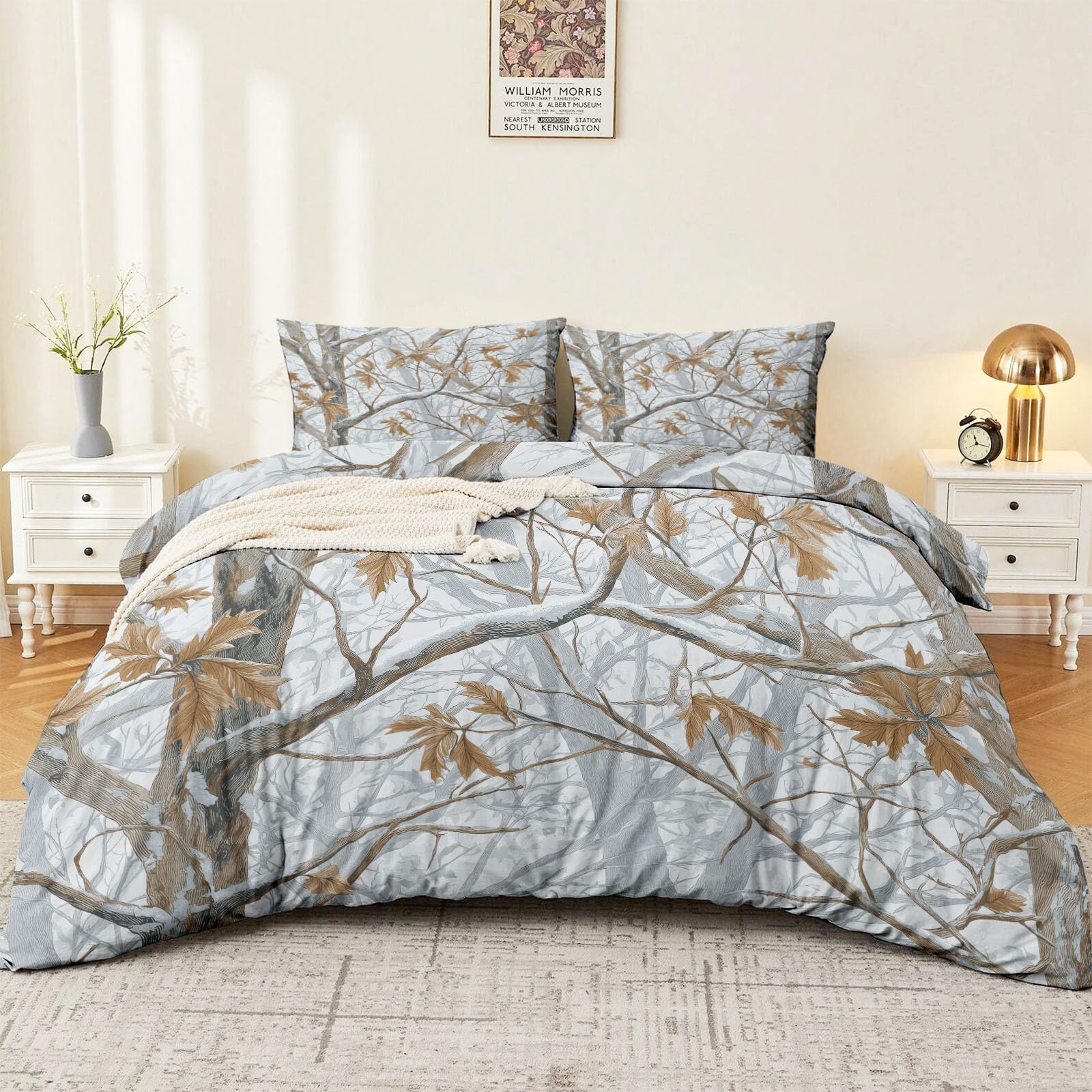 Set di biancheria da letto con copripiumino king size, stile country, stile country, reversibile, in morbida microfibra traspirante, 230 x 220 cm, con 2 federe, facile da pulire