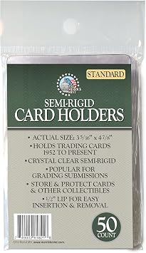 Semi Rigid Card Holders Save Protect Standard Size 1 for PSA Grading New - Qty 50 Pack