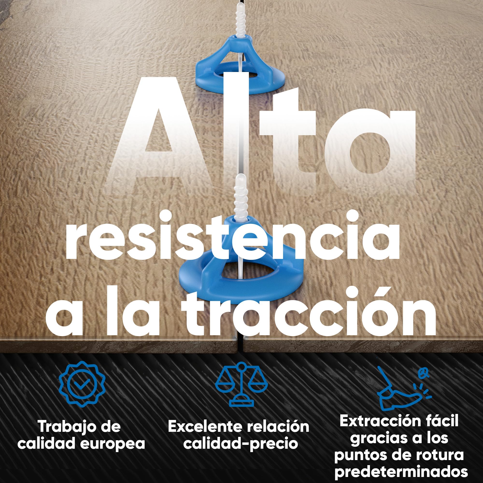 Bauhandel24 sistema de nivelación 400 lengüetas 2 mm 200 tapas roscadas soporte para azulejos 6 mm 16 mm niveladores de azulejos cuñas niveladoras suelo cuñas para azulejos autonivelante para suelo