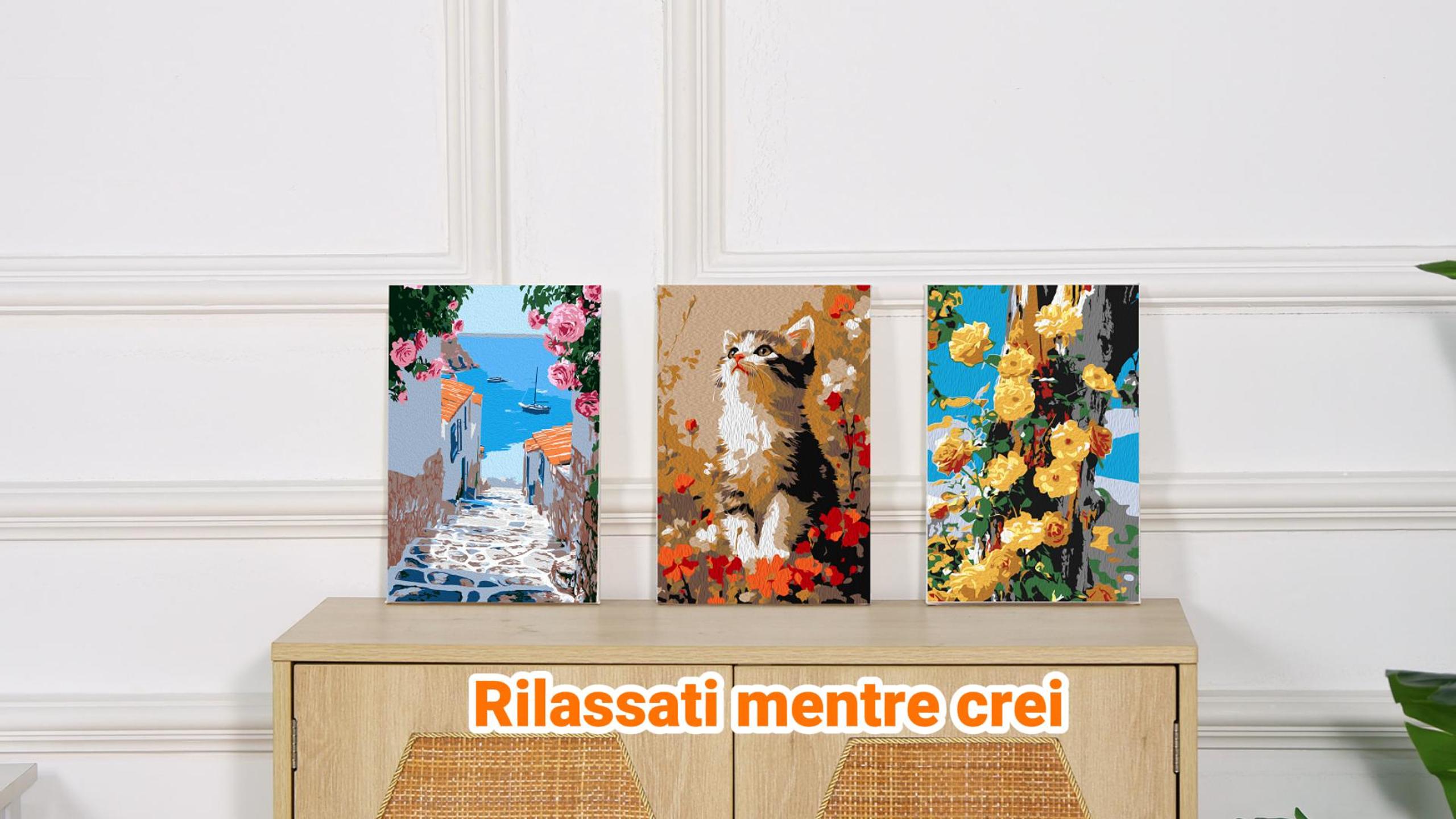 WEMEON Confezione Da 3 Libri Da Dipingere Con I Numeri - Kit Completo Con Tele 30,5x40,6 Cm, Colori E Pennelli - Pittura Fai Da Te Per Adulti E Principianti, Decorazione Casa - 4