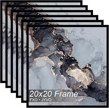 Fxojyvo 20x20 Frame Set of 6 for Picture Photo Poster Square Wall Mount