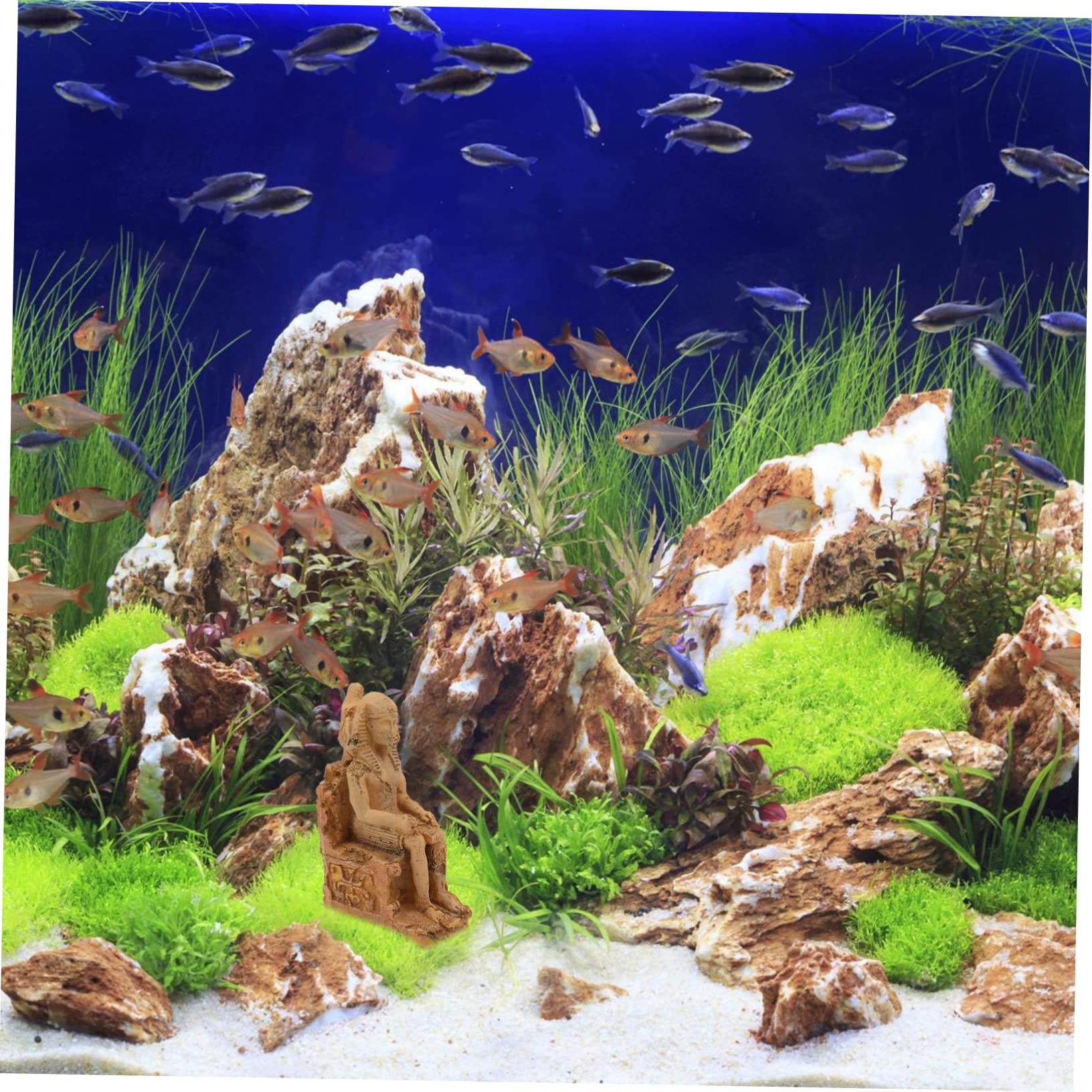 Cabilock 3 Pz Seduto Riparo per Pesci d'acquario Aria Dinosauro luci dell'acquario per Pesci Kit Decorazioni per acquari adornare Il Paesaggio dell'acquario Decoro in Resina Yellow